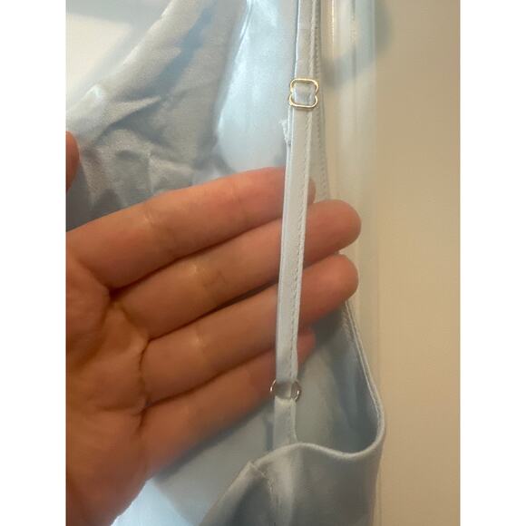 Shona Joy NWT Labyrinth One Shoulder Silky Lace Maxi Dress Blue Size 10 - Picture 6 of 11